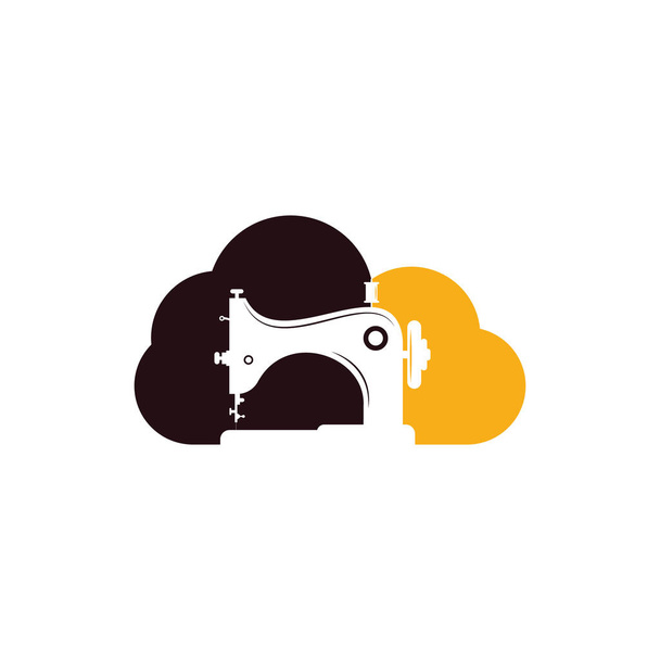 Kézi varrógép felhő alakú koncepció logó ikon. Egyszerű illusztrációja kézi varrógép ikon. - Vektor, kép