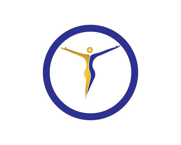 Spaßige Menschen Gesundes Leben Logo Vorlage Vektorsymbol - Vektor, Bild