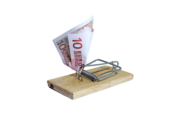 Piège à souris avec billet en euros comme appât
 - Photo, image