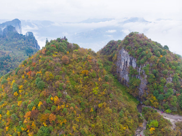 Syksyllä maisemia Jianshiye Kolme Gorges Scenic Area Enshi, Hubei, Kiina - Valokuva, kuva