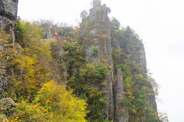 Podzimní scenérie Jianshiye Tři soutěsky Scénická oblast v Enshi, Hubei, Čína - Fotografie, Obrázek