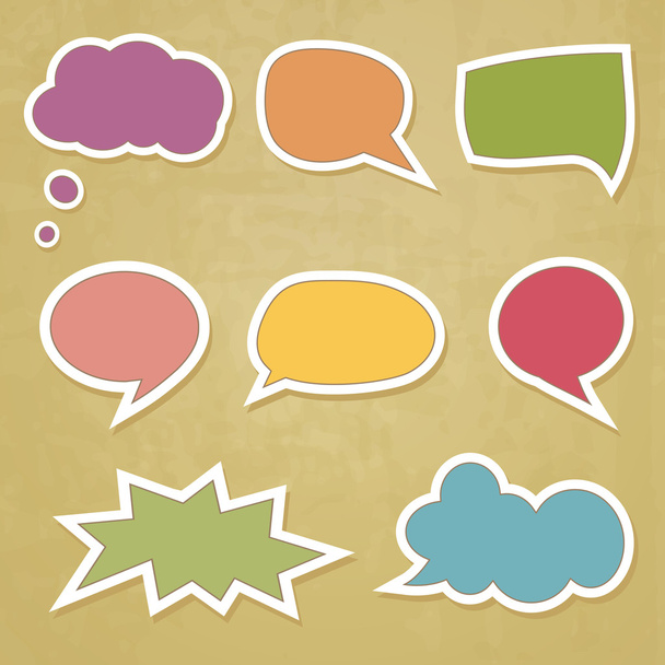 Speech bubbles on the grungy background - Vector, Image