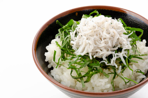 japanisches Essen, Shirasu-don (Reis mit Weißbrot)) - Foto, Bild