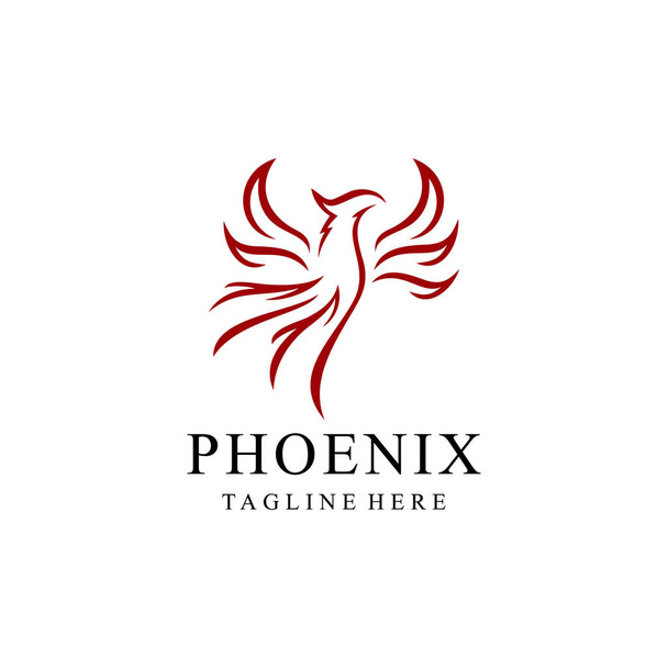 Ilustracja zwierząt Phoenix ptak ogień abstrakcyjny luksusowy Logo - Wektor szablon logo - Wektor, obraz