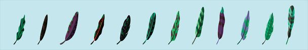 a set of feather icon design template with various models. modern vector illustration isolated on blue background - Vector, Image
