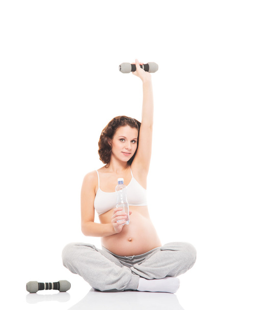 młody, zdrowy i szczęśliwy, kobieta w ciąży - Zdjęcie, obraz