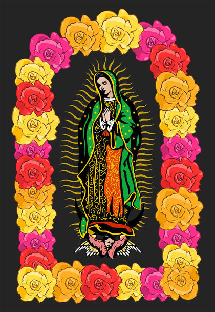 Guadalupe Bakiresi, Renkli Güller İzole Edilmiş Vektör illüstrasyonu. - Vektör, Görsel