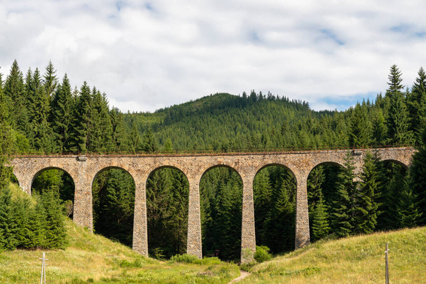 Chmarossky viaduct, régi vasút, Telgart, Szlovákia - Fotó, kép