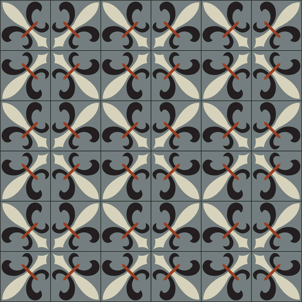 Patrón tradicional palestino azulejos del piso. Archivo vectorial editable. - Vector, Imagen