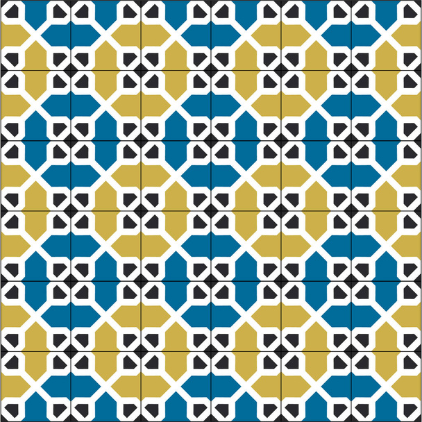 Traditional Palestinian Floor Tiles Pattern. Editable vector file. - Vector, Image