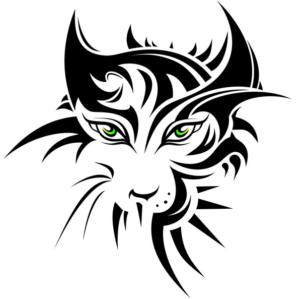 Tigre abstracto en estilo tatuaje
 - Vector, Imagen