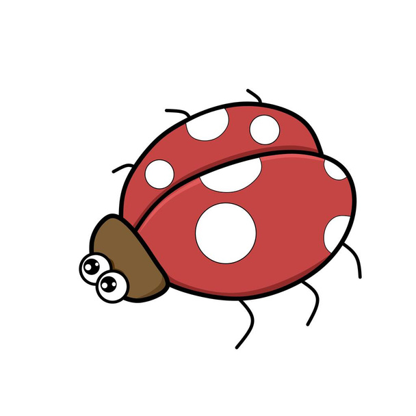 logo vectoriel design d'un mignon scarabée rouge - Vecteur, image