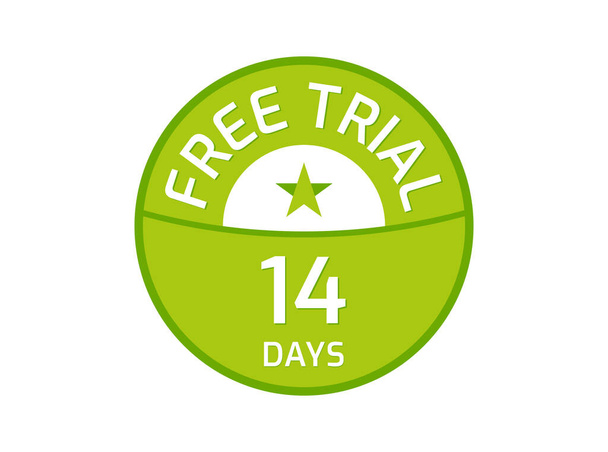 14 Days Free Trial logo, 14 Day Immagine di prova gratuita - Vettoriali, immagini
