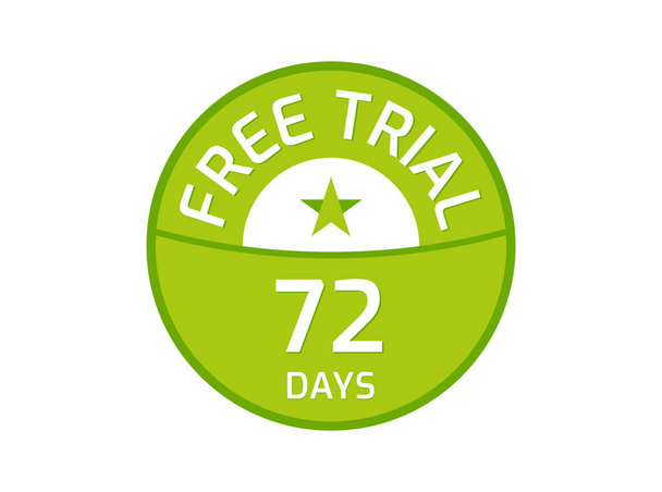 72 dagen gratis trial logo, 72 dagen gratis trial afbeelding - Vector, afbeelding