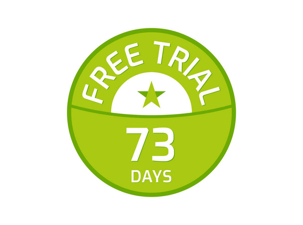 73 dagen gratis Trial logo, 73 dagen gratis trial afbeelding - Vector, afbeelding