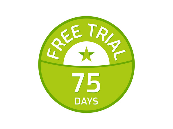 75 dagen gratis Trial logo, 75 dagen gratis trial afbeelding - Vector, afbeelding