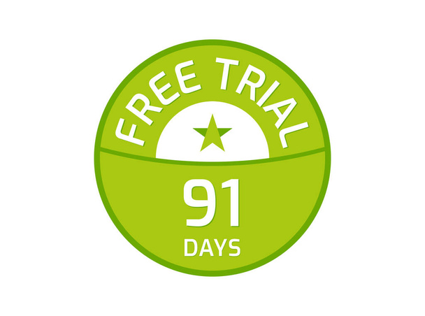 91 dagen gratis trial logo, 91 dagen gratis trial afbeelding - Vector, afbeelding