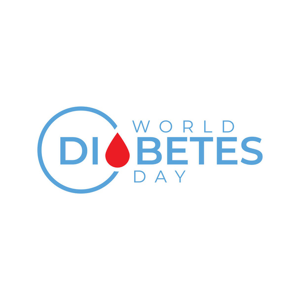 Wereld diabetes dag bewustzijn ontwerp met blauwe cirkel kleur en lint voor poster, website, of een ontwerp. vectorillustratie - Vector, afbeelding