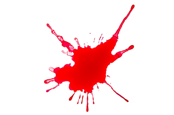 Salpicadura de sangre sobre un fondo blanco
 - Foto, Imagen