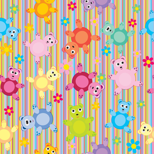 Stripes and bears pattern seamless, background for kids - Photo, Image