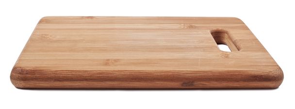 коричневий бамбук дошка використовується для приготування їжі. Дерево текстури. - Фото, зображення
