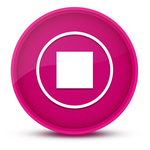 Stop luxurious glossy pink round button abstract illustration - Photo, Image