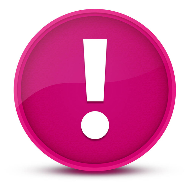 Exclamation mark luxurious glossy pink round button abstract illustration - Photo, Image
