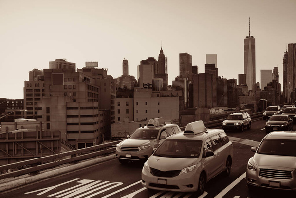 Rush hour traffic in downtown Manhattan in New York City - Photo, Image