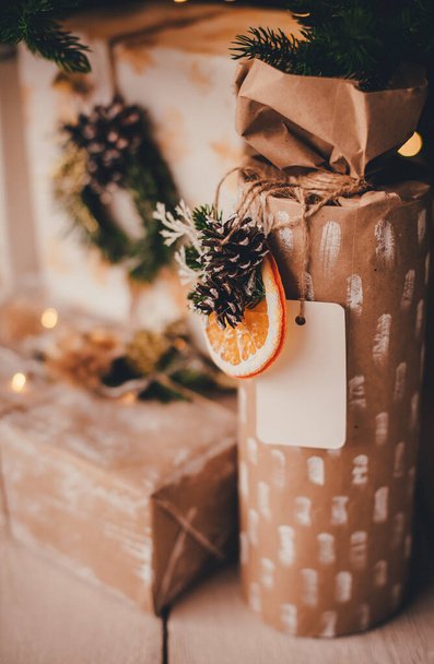 Weihnachtsdekoration in Form von Orangenscheiben - Foto, Bild