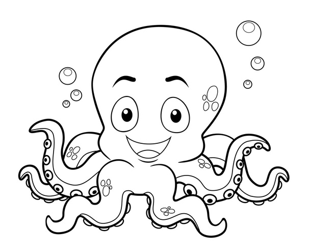 Cartoon octopus - Wektor, obraz