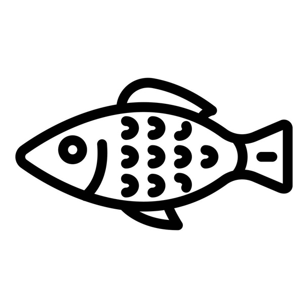 Fish meal icon, outline style - Vetor, Imagem