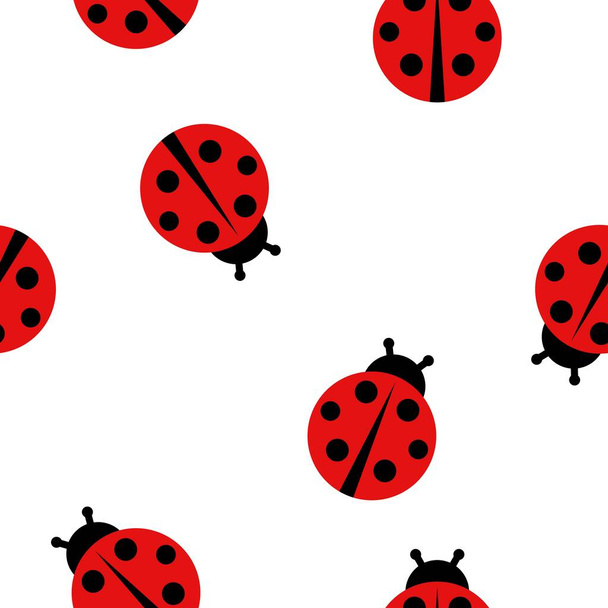 Ladybug seamless pattern background. Vector illustration - Vecteur, image