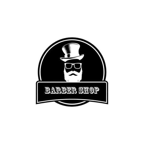 Kuaför logosu, berber dükkanı için siyah-beyaz logo saç kesim salonları, tişörtler, tipografi, vektör grafik şablonu. - Vektör, Görsel