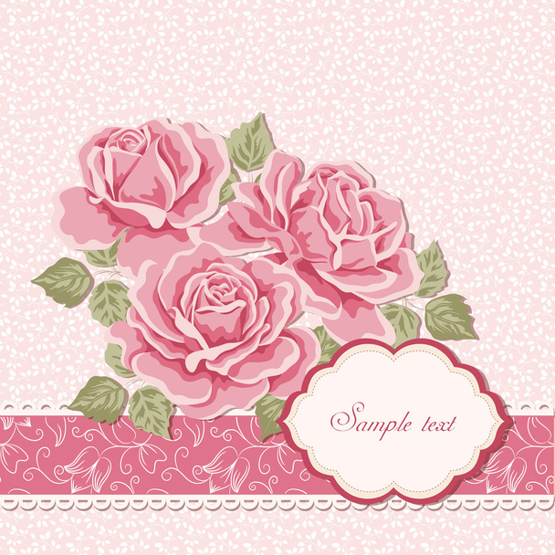 Floral background with roses - Vektor, kép