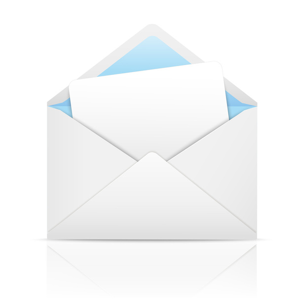 White open envelope with paper - Vecteur, image