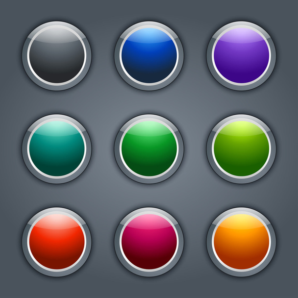 Set of glossy button icons. - Vektor, obrázek
