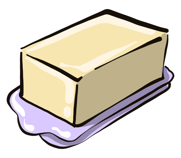 Heerlijke boter, illustratie, vector op witte achtergrond - Vector, afbeelding