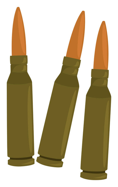 3つの弾丸、イラスト、白い背景のベクトル - ベクター画像