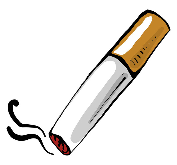 Pequeño cigarrillo, ilustración, vector sobre fondo blanco - Vector, imagen