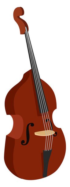 Double bass ,illustration,vector on white background - Vector, Image