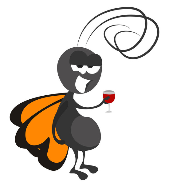 Mariposa borracha, ilustración, vector sobre fondo blanco - Vector, imagen