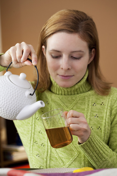 WOMAN WITH HOT DRINK - Photo, Image