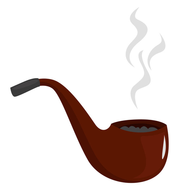 Old smoking pipe, illustration, vector on white background - Vector, Image