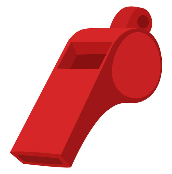 Red whistle ,illustration, vector on white background - Vector, Image