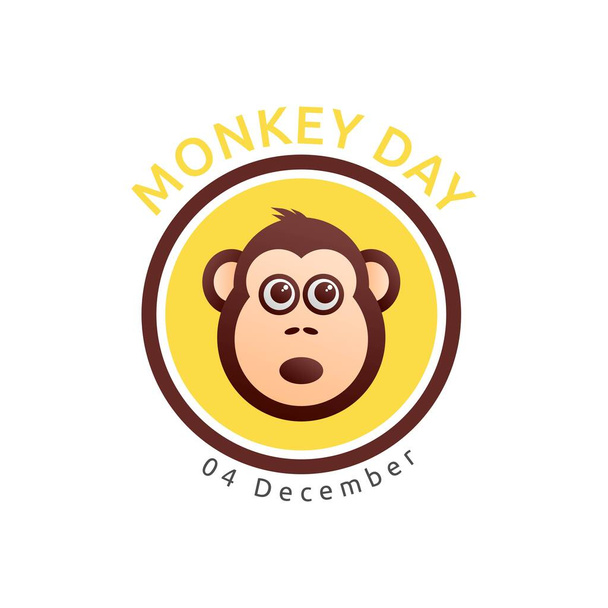 Monkey Day Vector Illustration. Geeignet für Grußkarte Poster und Banner. - Vektor, Bild
