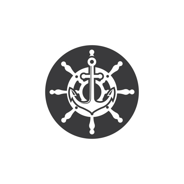 kormidelní loď kotva vektor ikona námořní ilustrace šablony design - Vektor, obrázek