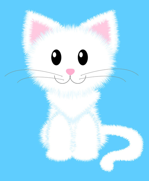 fehér macska - Vektor, kép