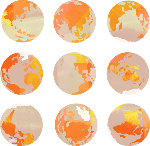 This is a illustration of Warm Watercolor-like Illustration of a round earth  - Wektor, obraz