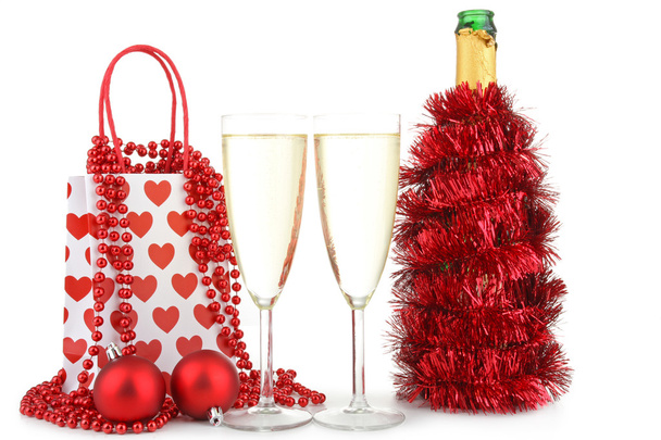 Champagner, Gläser und Flasche - Foto, Bild