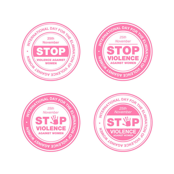 Kadınlara Karşı Şiddetin Önlenmesi İçin Uluslararası Gün. Kadınlara karşı şiddeti durdurun. 25 Kasım. - Vektör, Görsel